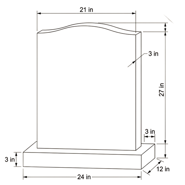 ogee top headstone cad